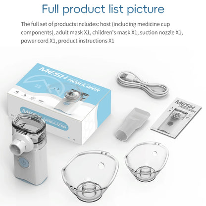 Silent Mesh Nebulizer with Auto-Clean Function for Easy Use